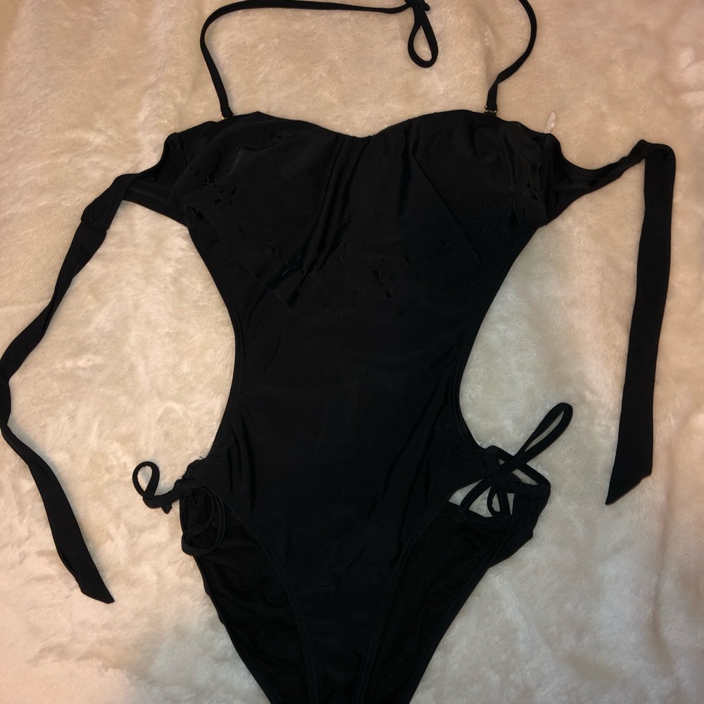 Black Open-Back One Piece